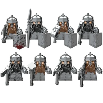 Единствената продажба на Средновековен рицар Гундабад Орките Джудже-войн Фигурки на войници от Строителни блокове Броня, Щит Оръжия Играчки за деца