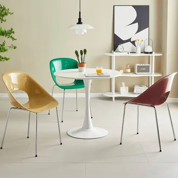 Модерни дизайнерски трапезни столове Минималистичные пластмасови трапезни столове за спални Проста Компактни мебели Cadeira Jantar за хол