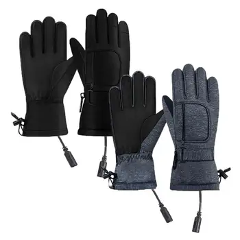 Мотоциклетни ръкавици с топъл, Непромокаеми ръкавици със сензорен екран, мотори, зимни топли ръкавици с USB-топъл, Аксесоари за колоездене