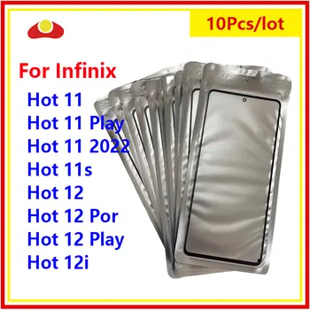 10 бр.\Партида За Infinix Hot 12 Pro 12i 11 Play 11 2022 11s LCD Предната Стъклен Тъчпад Обектив С Подмяна на Лепило ЗЗД