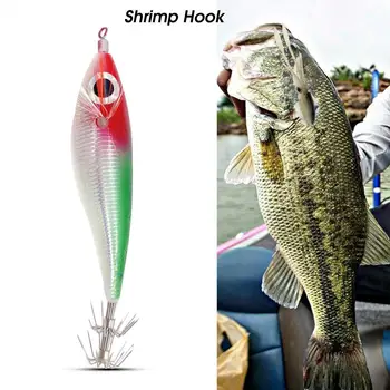 7,5 см / 10 г Множество led изкуствена примамка под формата на скариди, светещи 3D очите толстолобика, фалшиви примамки за риболов.