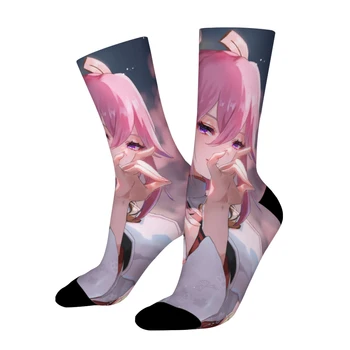 Miko Yae Genshin Impact Game Директни чорапи Мъжки Дамски Зимни чорапи от полиестер Harajuku