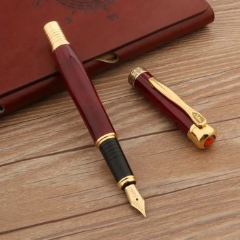 Висококачествена метална писалка Pimio, дръжки с червени, златни мастило, подаръци за ученици, от канцеларски материали за офиса