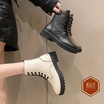 Дамски ботуши нови Обувки 2023 година, Луксозни Дизайнерски Обувки джоб С кръгло бомбе, Модни есенни Гумени Дамски Обувки с ниски засаждане, Лолита, Обикновена обувки