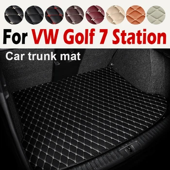 Обичай подложка в багажника на колата от изкуствена кожа за Volkswagen Golf 7 Вагон 2013 2014 2015 2016 2017 2018 2019