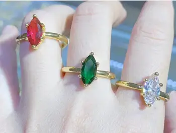 1 бр. пръстен с диамант емайл, бижута и изделия от цирконий, пръстен с метални аксесоари, бижута за жени, регулируеми sd3a