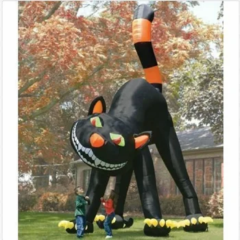 20-крак красив анимиран гигантски надуваем на черна котка за декорация Хелоуин e