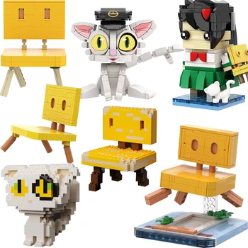 MOC Японски Аниме Филм Suzumeds SōTa Munakata Стол Строителни Блокове Котка Тухли Фигурки Модел Играчки За Деца Подаръци