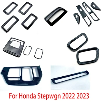 Аксесоари за интериора на Honda Stepwgn спада 2022 2023 ABS Карбоновая панел за смяна на предавките, Панел Стеклоподъемника, Покритие на капака, на Стикер на колата