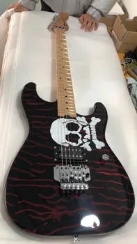 Skeleton Top Blood ST 6-струнен електрическа китара, корпус от липа, Хромирани фитинги, мост Тремоло, Гланц, Безплатна доставка