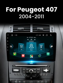 Безжична Carplay Android 12 Авторадио За Peugeot 407 2004-2011 Автомобилен Мултимедиен Плеър 128 GB GPS Навигация Главното Устройство SIM 4G
