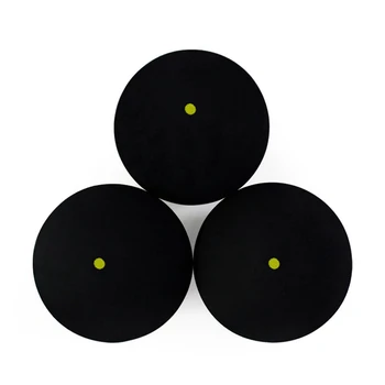 Топка за скуош 6шт с една жълта точка, ниско-честотна лента спортни гумени топки за състезания от играчите на скуош
