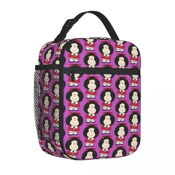 Изолирани чанти за обяд Happy Mafalda, Херметически контейнер за обяд от картун Kawaii, чанта-хладилник, Обяд-бокс, Училищна чанта за хранене.