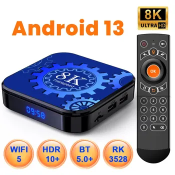Transpeed Android 13 Wifi5 TV Box HDR10 + Поддръжка на 8K Video 128G 64G 32G BT5.0 + RK3528 4K 3D телеприставка