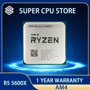 AMD Ryzen 5 5600X R5 5600X 3,7 Ghz Шестиядерный двенадцатипоточный процесор 7 NM, 65 W L3 = 32 M 100-000000065 Гнездо AM4