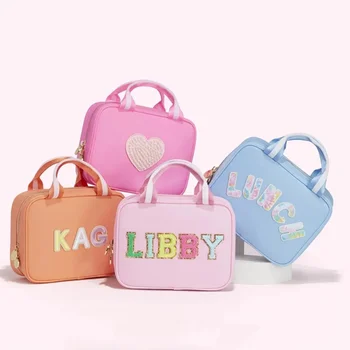 Найлонови торбички за обяд ярки цветове, детски модни ленти с красиви букви, изолиран обяд-бокс, Водоустойчив преносим чанта за подгряване на храна