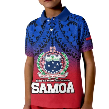 Изработена По Поръчка Персонални Полинезийская Независима Република Самоа Градиент Детска Риза с къси ръкави С 3D Принтом, Ризи с къси ръкави За Момчета И Момичета, Летни Тениски