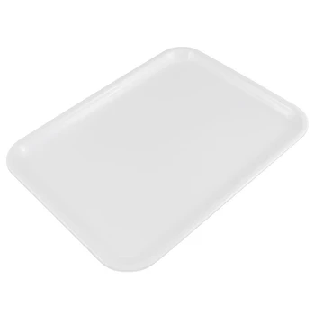 Сервировочный тава правоъгълна форма с дължина 4X10 инча от пластмаса в бял цвят