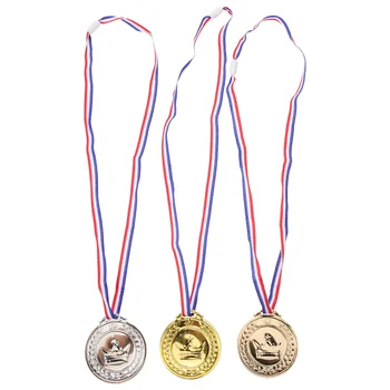 3шт Висящи медали на Наградата спортни медали Медали на спортни състезания с панделка