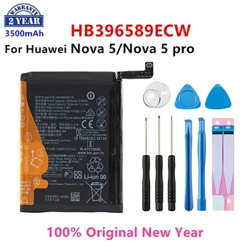 100% Оригинална Батерия HB396589ECW 3500 mah За Huawei Nova 5 Nova 5 pro nova5pro SEA-AL00 SEA-AL10 Батерии + Инструменти