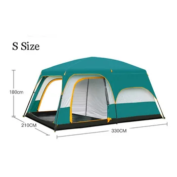 UV-Hexagonal Алуминиев Полюс Автоматично Открит Къмпинг Дивата Голяма Палатка 3-4 Човека Тента Градинска Беседка 245*245* 165 см Семейна Палатка