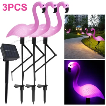 Слънчевата Светлина Flamingo IP55 LED Flamingo Stake Light Автоматично Включване / Изключване на Розовата Градина под лампа Flamingo Декоративен Пейзаж Наземна Лампа