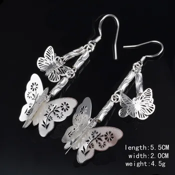 SAIYE Нови обеци от сребро 925 проба, Кухи Обеци-пеперуди, Очарователен женски бижута подарък