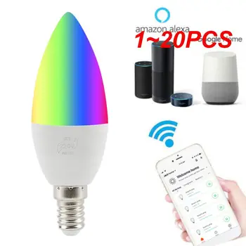 1 ~ 20PCS Smart WiFi Свещ Лампа E14/ E12 RGB Лампа Поддръжка на Алекса / Home /IFTTT Умен Говорител на Гласово Управление 5 W Led Светлини