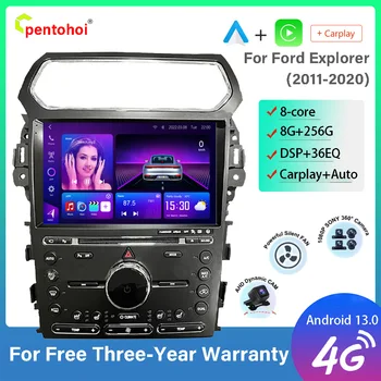 Pentohoi Android 13.0 за Ford Explorer 2011-2020 Авто радио сензорен екран, стерео мултимедиен плеър Carplay Andorid Auto 8G + 256G