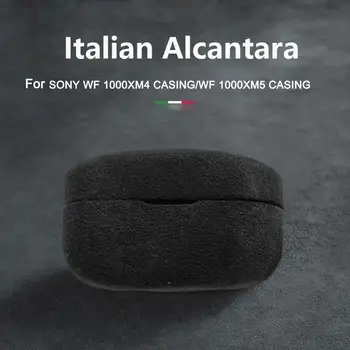 Италиански Калъф от Алькантары за sony WF-1000XM4 от Луксозна Кожа Ръчно изработени WF 1000XM5 Case WF 1000XM4 Cover Bluetooth Калъф За слушалки
