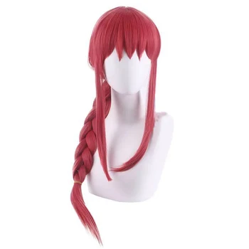 Червена перука перука с голям кукольной главата, висока коприна перука, аксесоари за кукли, перука от човешка коса Cosply