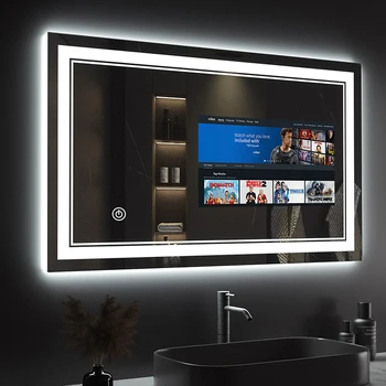 Баня на хотела, Пълнофункционален Стъкло Смарт-огледалото за Android Tv, Интелигентно Светодиодно огледало за баня със сензорен екран, Интелигентно Магическо Огледало