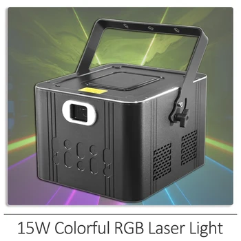YUER ILDA 15 W RGB Анимиран Сканиращ Лъч Лазерен Проектор DMX512 за DJ Бара, Дискотека, Партита, Коледни Осветление, Театрален Ефект