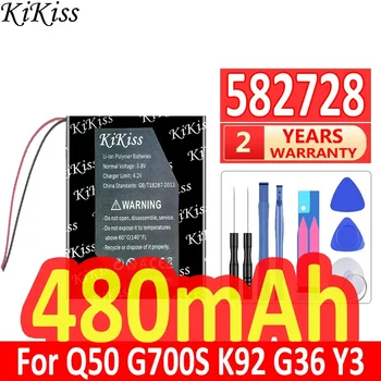 Мощна батерия KiKiss с Капацитет от 480 ма 582728 За детски умни часа mp3 602828 За K92 G36 Година 3 Q50 G700S Digital Bateria