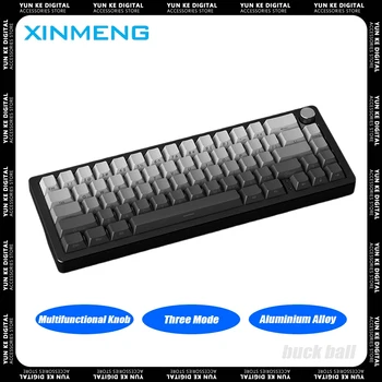 Безжична ръчна клавиатура XINMENG A66, алуминиеви комплекти, Многофункционална дръжка, трехрежимная детска клавиатура с гореща замяна, подаръци за PC геймърите