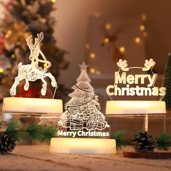 Коледно Дърво Elk LED Night Light 2023 Коледни Подаръци Весела Коледна Украса За Дома Навидад Коледа Lamp Нова Година 2024