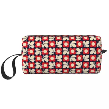 Изработена по поръчка на Цветя чанта за тоалетни принадлежности, Orla Kiely Женски органайзер за козметика Дамски чанти за съхранение на козметика Dopp Kit Case Box Подаръци