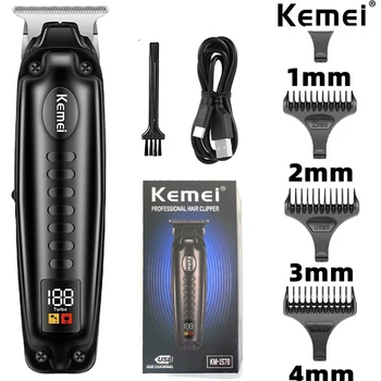 Kemei KM-1578 Машина За Подстригване на Коса 2299 В Същия Стил 0 мм Корона Безжична Машина За Подстригване на Коса С Нулева Разлика от Професионални Електрически Ножици