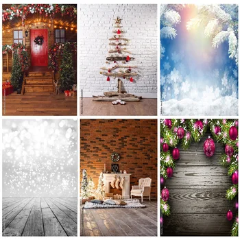 Коледен фон за снимки SHUOZHIKE, Коледна елха, Светещи фонове за подпори фото студио SDJ-05