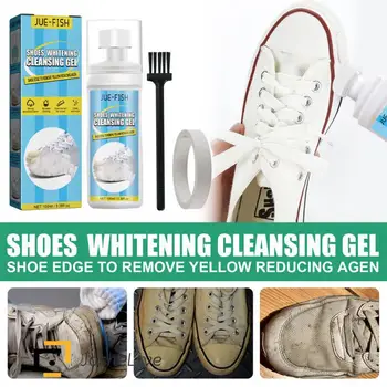 Средство за избелване на обувки Безопасно и безобидно Средство за избелване на обувки с четка за домакински Почистващ гел