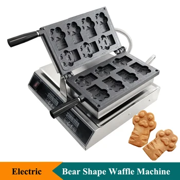 Обзавеждане за закуски, вафельница, търговска машина за готвене на вафли във форма на мечка, Електрическа машина за производство на сирни хляб, вафельница