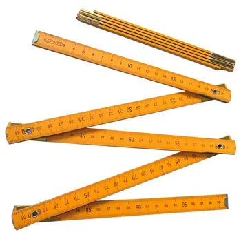 Дървена сгъваема линия 1-метрова дървена измервателна линийка за дърводелци Владетел с метрична на скалата на Измерване на състав за дървени инструменти за рисуване