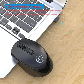 Безжична мишка с 2.4 G, метална Тиха Оптична мишка с тихо щракване, 2400 точки на инч, Детска Акумулаторна мишка с 2 бутони за компютър, лаптоп, КОМПЮТЪР