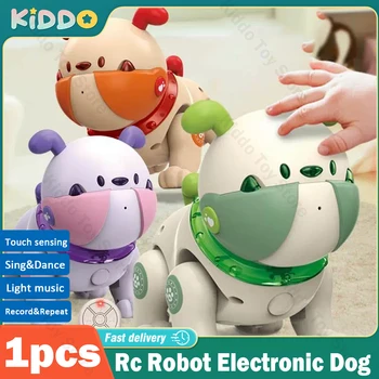 Радиоуправляеми робот, Електронна куче, Допир играчка за домашни любимци, Интелигентен сензорен повторение музикална песен, танц, хлапе се Учи да пълзи, Коледни подаръци