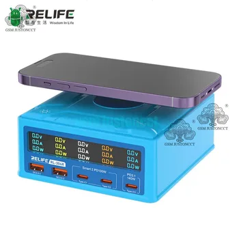 RELIFE RL-304R Многопортовое Зарядно Устройство GaN за Телефони, Таблети, Лаптопи, Интелигентно Разпределение на Мощност 15 W, Безжичен Инструмент За Бързо Зареждане