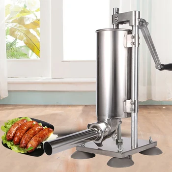 Битова машина за пълнене на колбаси Вертикална машина за пълнене на колбаси от неръждаема стомана Търговски ръчна машина за пълнене на колбаси