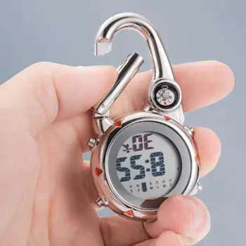 Метални цифров часовник с точни защита от надраскване, леки джобен часовник унисекс с компас, будилник и дата