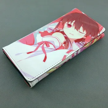 Дълъг портфейл от изкуствена кожа с цветни модел аниме TouHou Project B с джоб за монети
