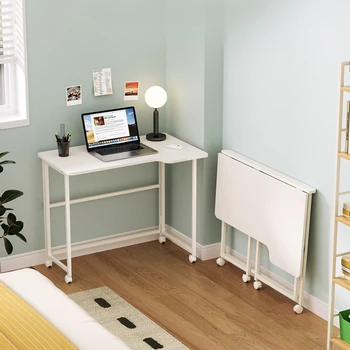 Удобен домашен маса за лаптоп, мултифункционален компютърен маса, сгъваем мобилен домашен офис, универсален бюро за сцена