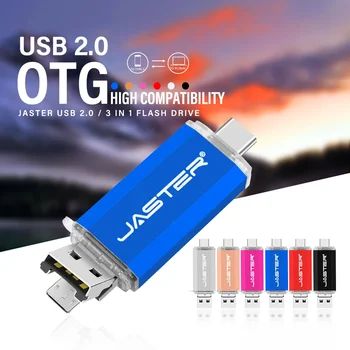 3 в 1 USB Флаш памет, TYPE-C 64 GB Високоскоростен Micro USB Устройство OTG Pen Drive 32 GB Розово-Златни Memory Stick Креативен Подарък Стик